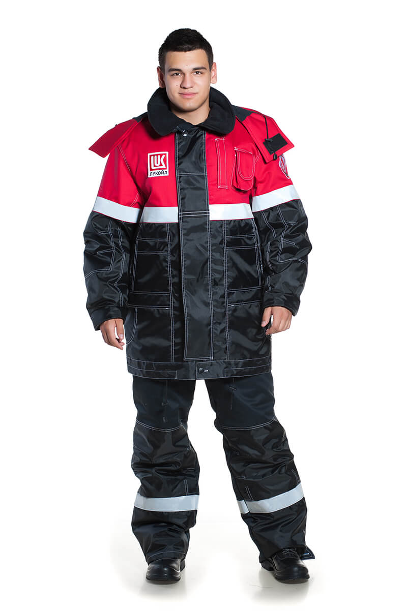костюм зимний мужской для защиты от нефтепродуктов и повышенных температур м02-06